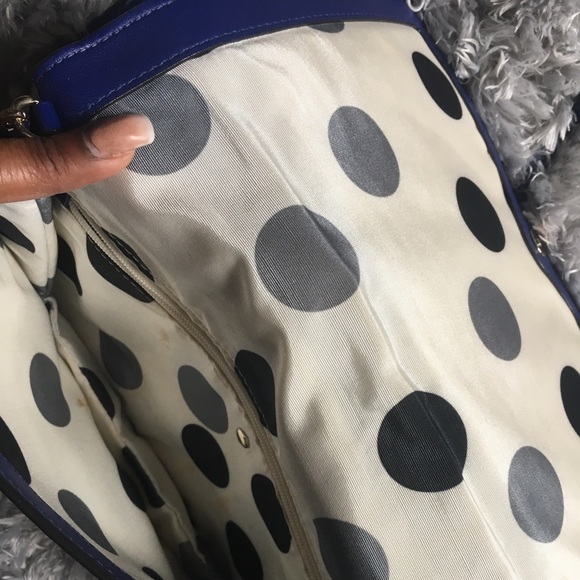 Blue chain and leather strap Kate Spade handbag - Picture 5 of 6
